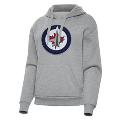 NHL Heather Gray Winnipeg Jets Antigua Women's Victory Pullover Hoodie