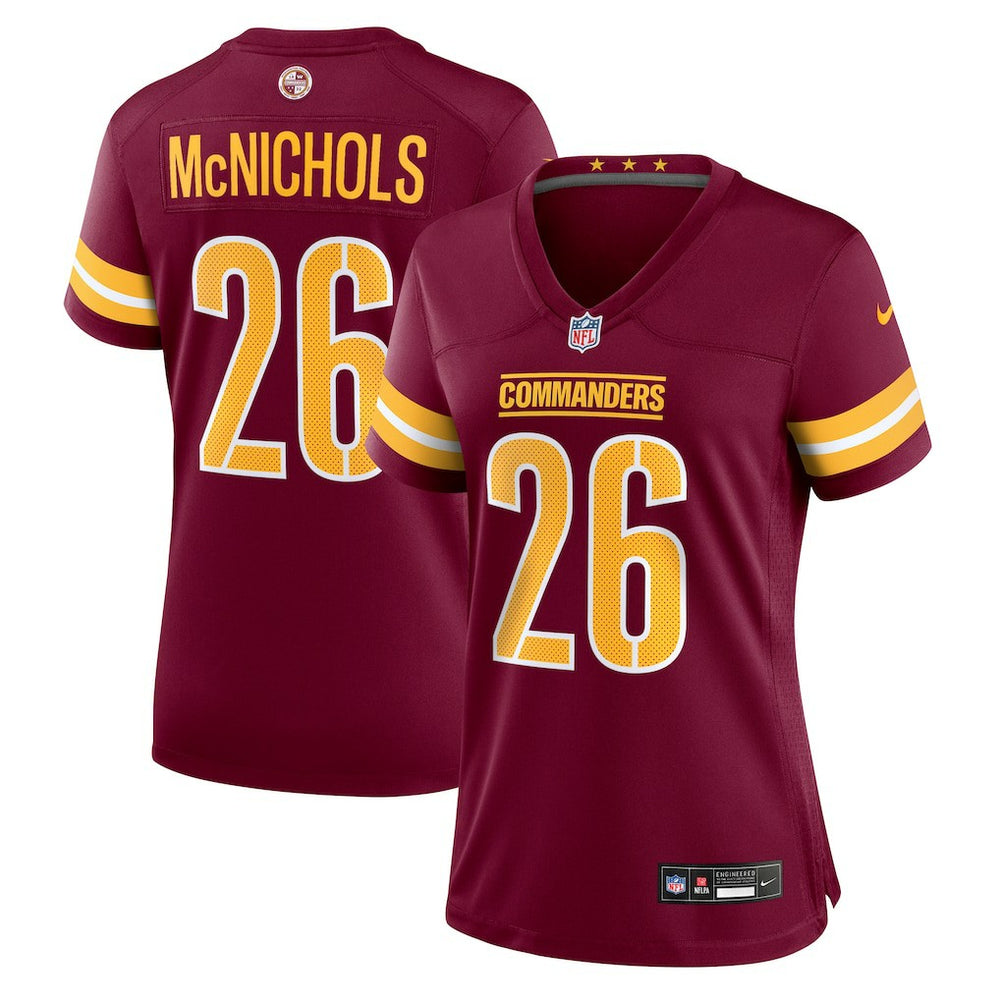 Jeremy McNichols  Women's Team Game Jersey - Washington Commanders