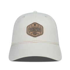 NHL Cream Nashville Predators Men's Levelwear Faux Leather Patch Unstructured Adjustable Hat