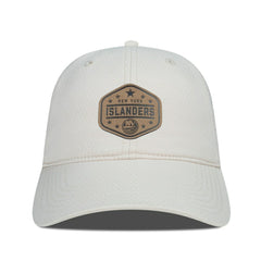 NHL Cream New York Islanders Men's Levelwear Faux Leather Patch Unstructured Adjustable Hat