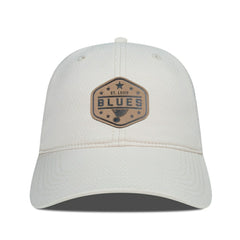 NHL Cream St. Louis Blues Men's Levelwear Faux Leather Patch Unstructured Adjustable Hat