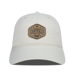 NHL Cream Washington Capitals Men's Levelwear Faux Leather Patch Unstructured Adjustable Hat
