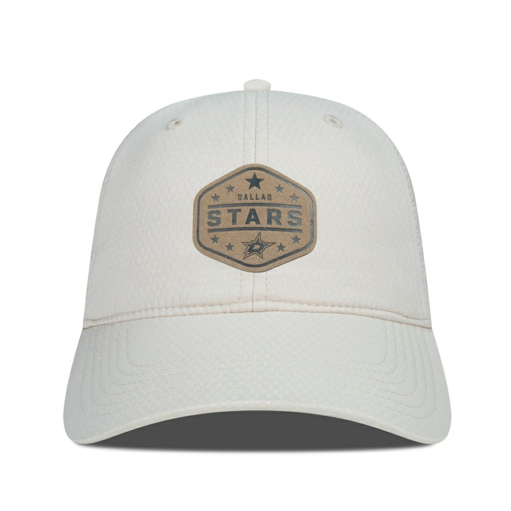 NHL Cream Dallas Stars Men's Levelwear Faux Leather Patch Unstructured Adjustable Hat