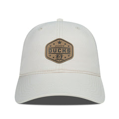 NHL Cream Anaheim Ducks Men's Levelwear Faux Leather Patch Unstructured Adjustable Hat