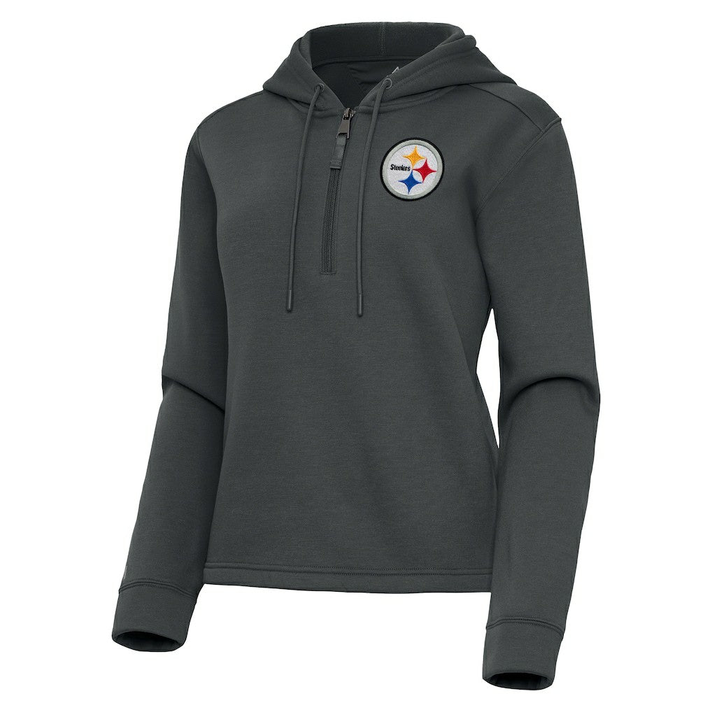 Antigua Women's Contemporary Quarter-Zip Hoodie - Pittsburgh Steelers