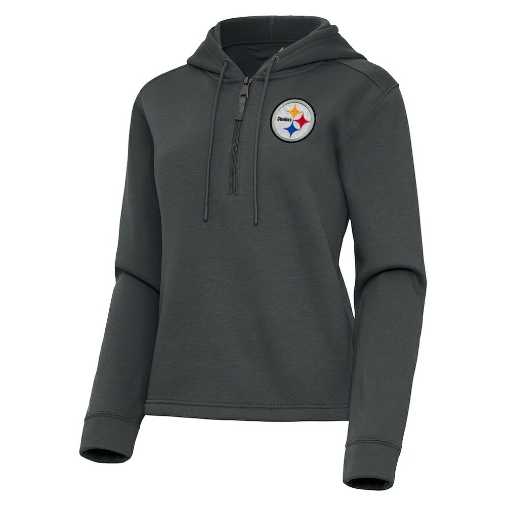Antigua Women's Contemporary Quarter-Zip Hoodie - Pittsburgh Steelers