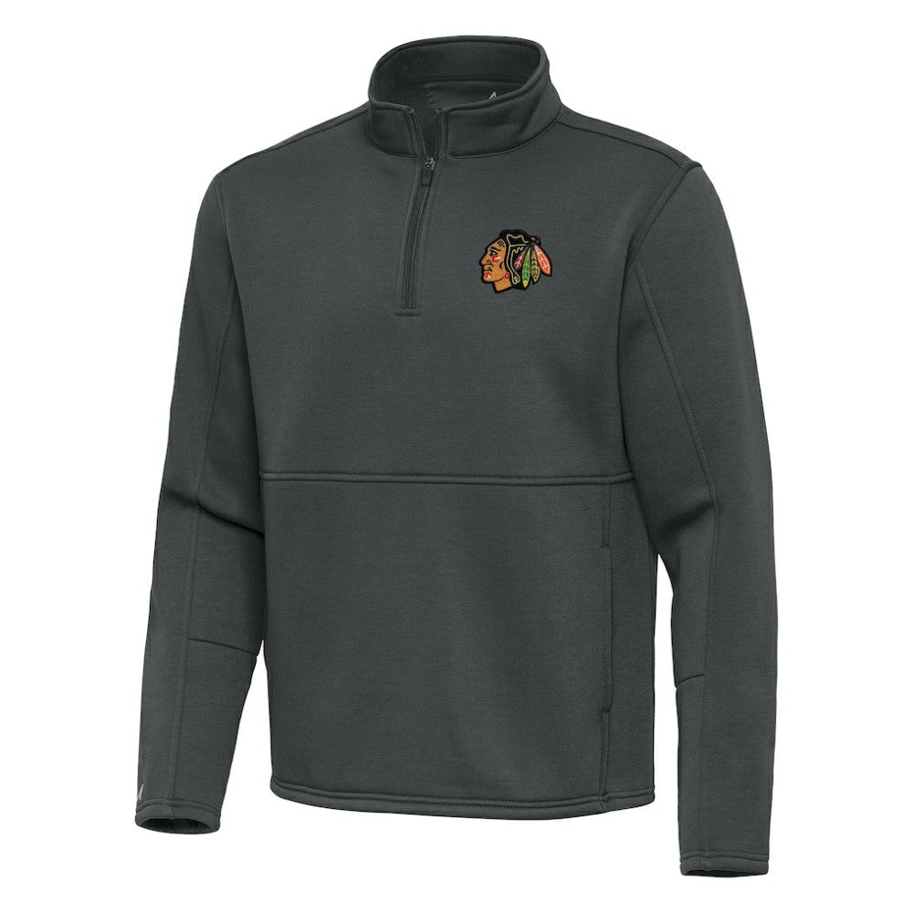 NHL Pewter Chicago Blackhawks Antigua Twist Quarter-Zip Pullover Jacket