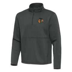 NHL Pewter Chicago Blackhawks Antigua Twist Quarter-Zip Pullover Jacket