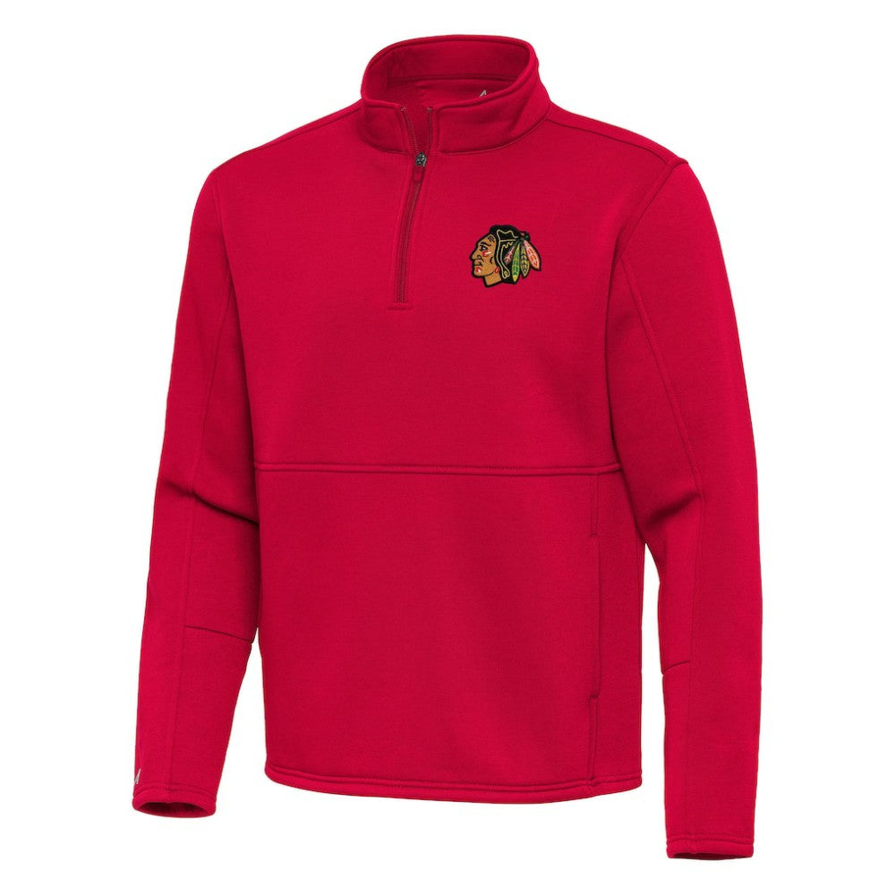 NHL Red Chicago Blackhawks Antigua Twist Quarter-Zip Pullover Jacket