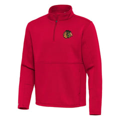 NHL Red Chicago Blackhawks Antigua Twist Quarter-Zip Pullover Jacket