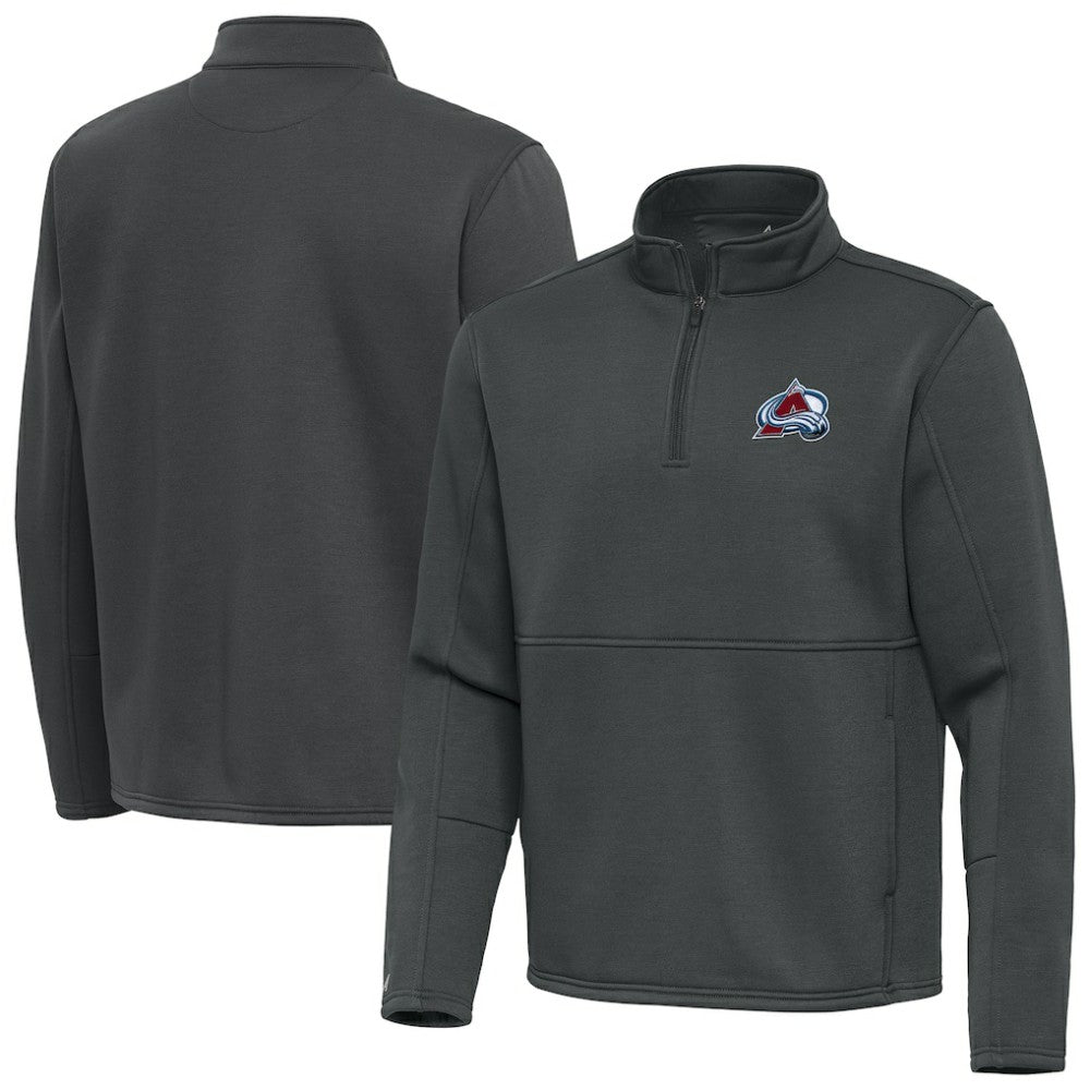 NHL Silver Colorado Avalanche Antigua Twist Quarter-Zip Pullover Jacket
