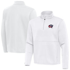NHL White Columbus Blue Jackets Antigua Twist Quarter-Zip Pullover Jacket