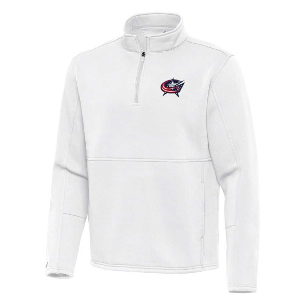 NHL White Columbus Blue Jackets Antigua Twist Quarter-Zip Pullover Jacket