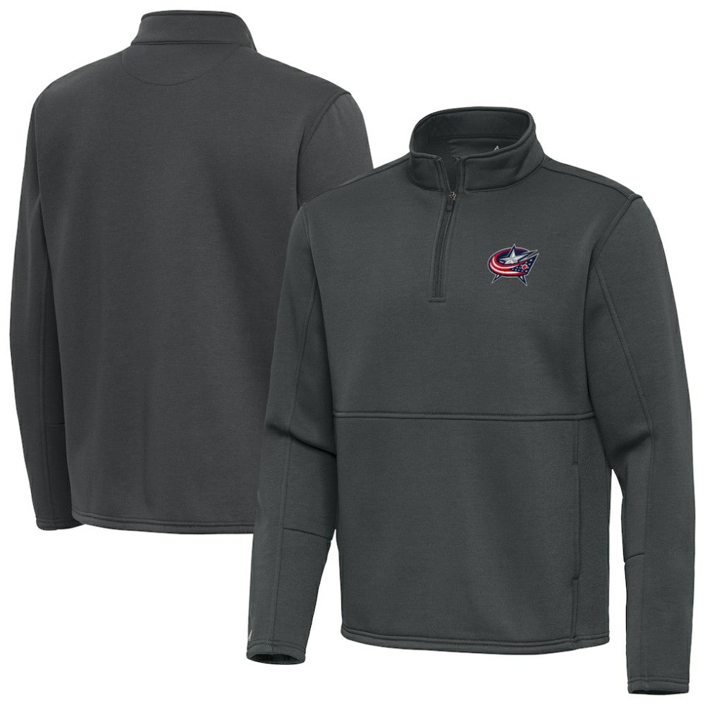 NHL Silver Columbus Blue Jackets Antigua Twist Quarter-Zip Pullover Jacket