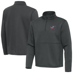 NHL Silver Columbus Blue Jackets Antigua Twist Quarter-Zip Pullover Jacket