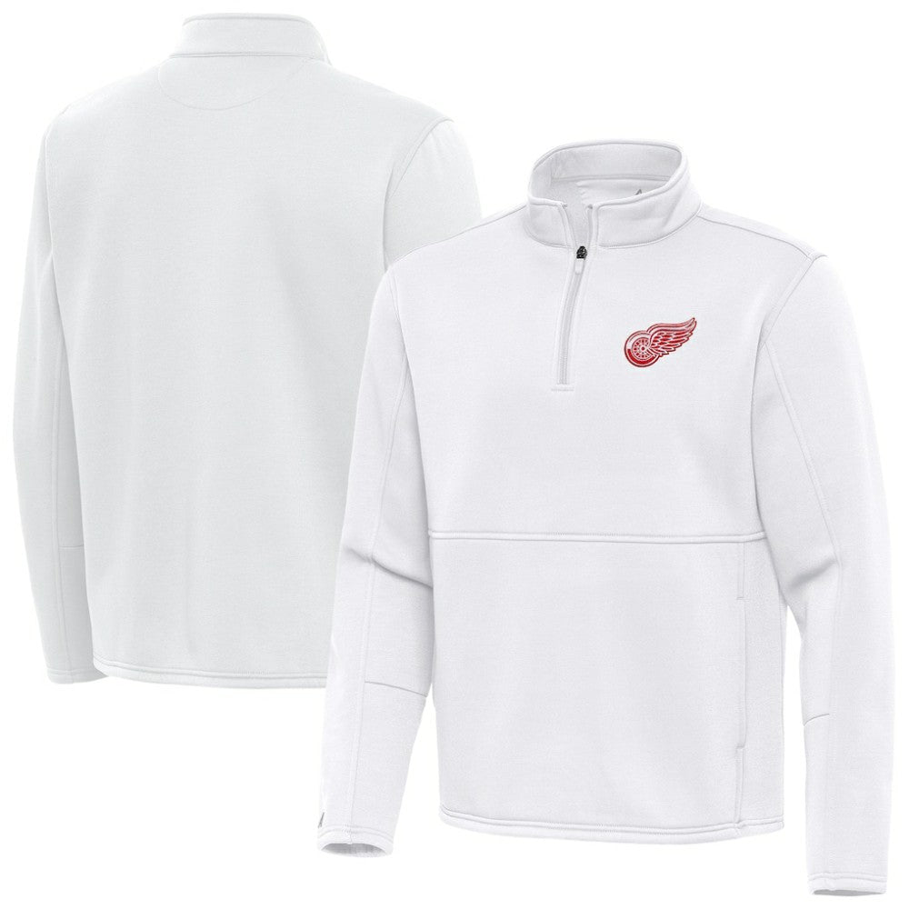 NHL White Detroit Red Wings Antigua Twist Quarter-Zip Pullover Jacket