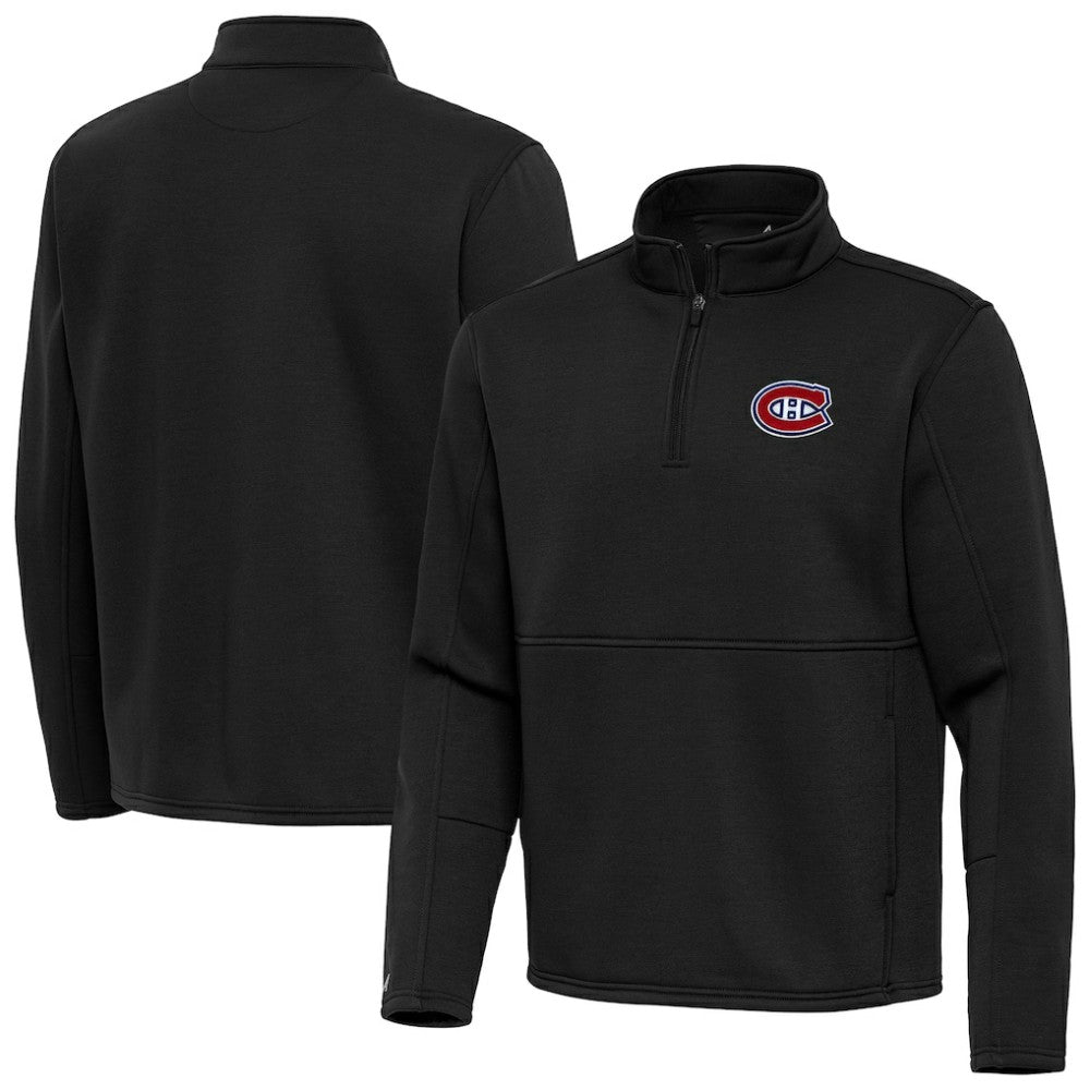 NHL Black Montreal Canadiens Antigua Twist Quarter-Zip Pullover Jacket