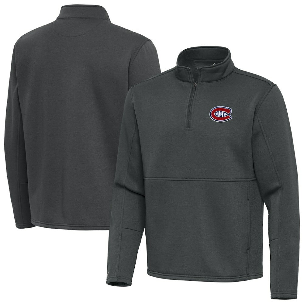 NHL Pewter Montreal Canadiens Antigua Twist Quarter-Zip Pullover Jacket
