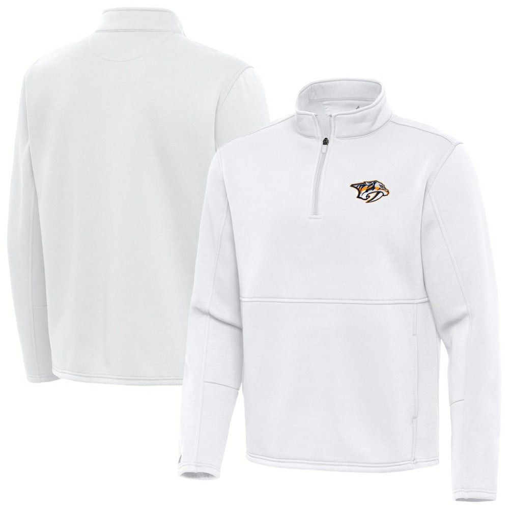 NHL White Nashville Predators Antigua Twist Quarter-Zip Pullover Jacket