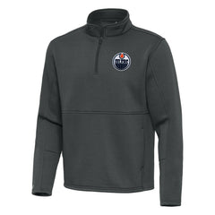 NHL Pewter Edmonton Oilers Antigua Twist Quarter-Zip Pullover Jacket
