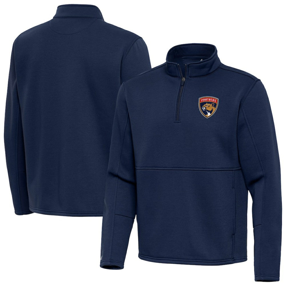 NHL Navy Florida Panthers Antigua Twist Quarter-Zip Pullover Jacket