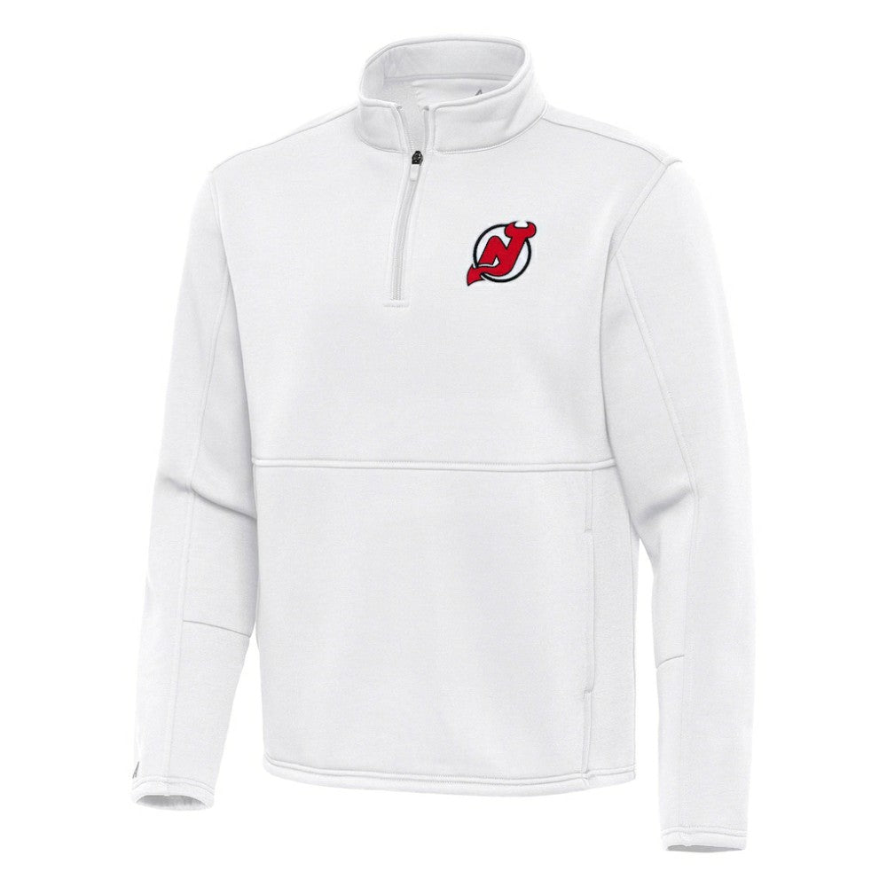 NHL White New Jersey Devils Antigua Twist Quarter-Zip Pullover Jacket