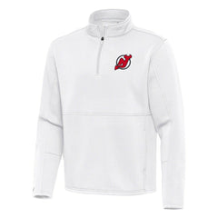 NHL White New Jersey Devils Antigua Twist Quarter-Zip Pullover Jacket