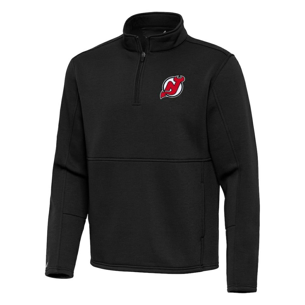 NHL Black New Jersey Devils Antigua Twist Quarter-Zip Pullover Jacket