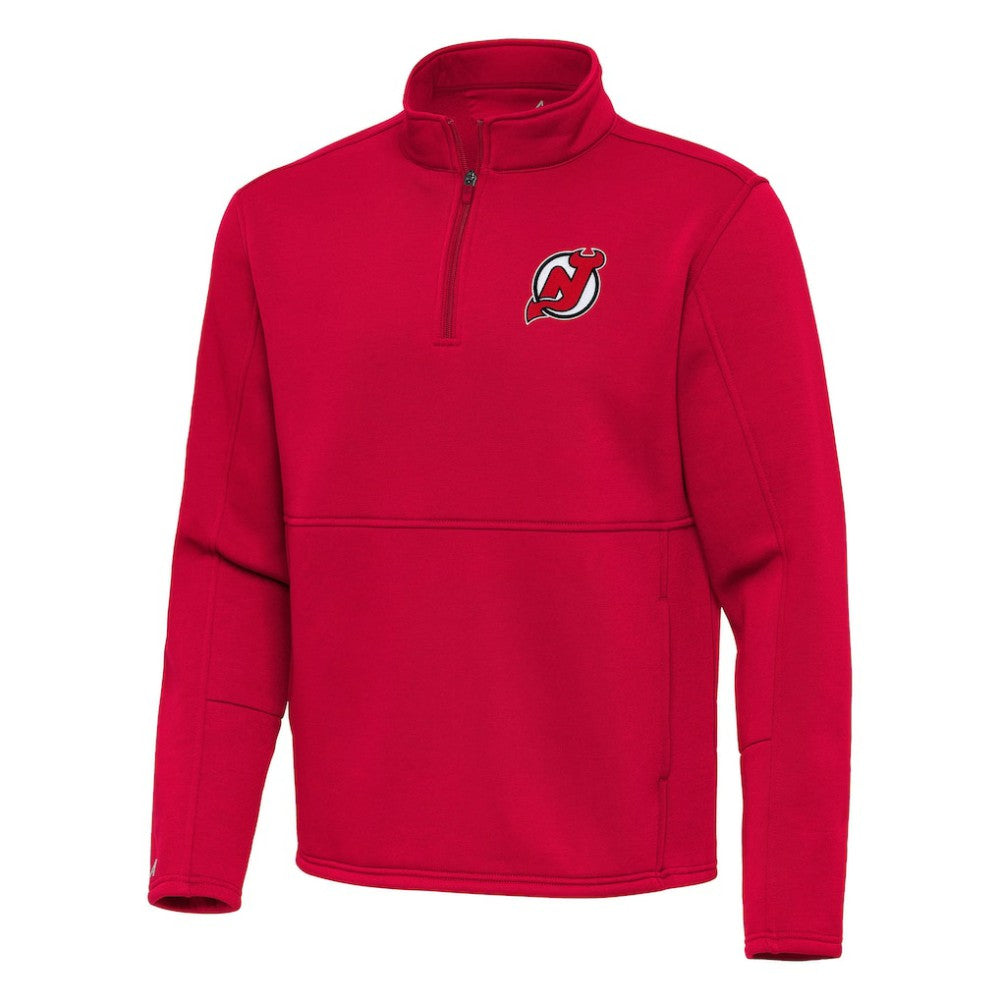 NHL Red New Jersey Devils Antigua Twist Quarter-Zip Pullover Jacket