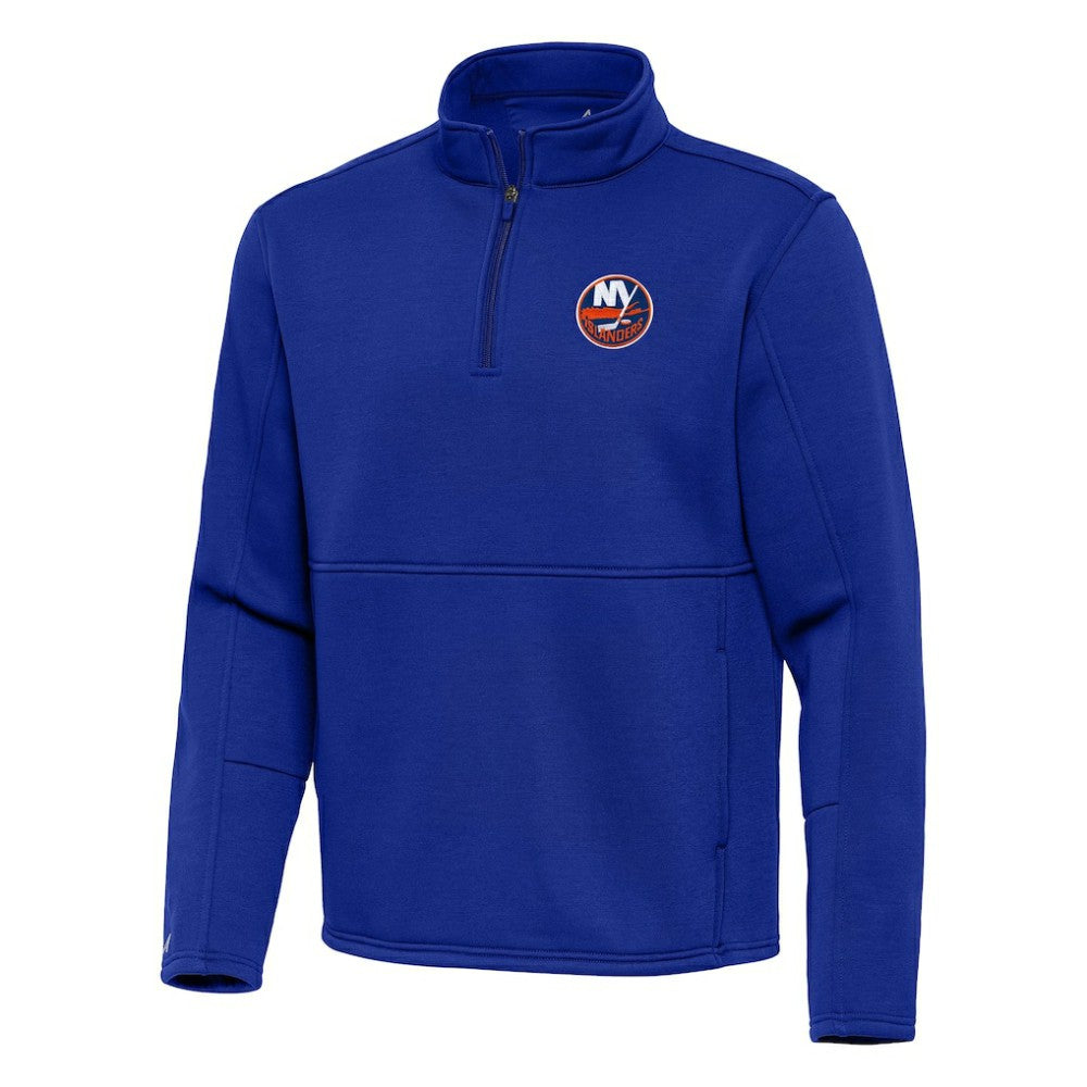 NHL Royal New York Islanders Antigua Twist Quarter-Zip Pullover Jacket