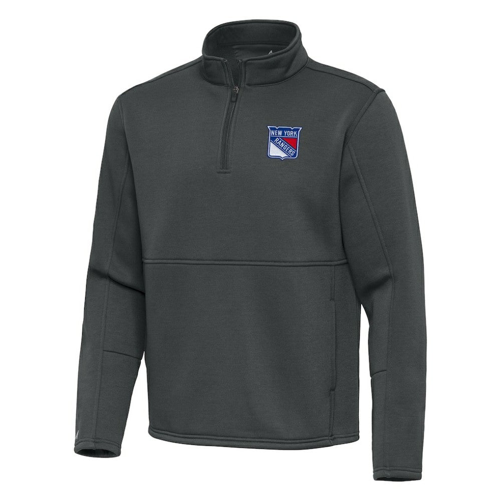 NHL Pewter New York Rangers Antigua Twist Quarter-Zip Pullover Jacket