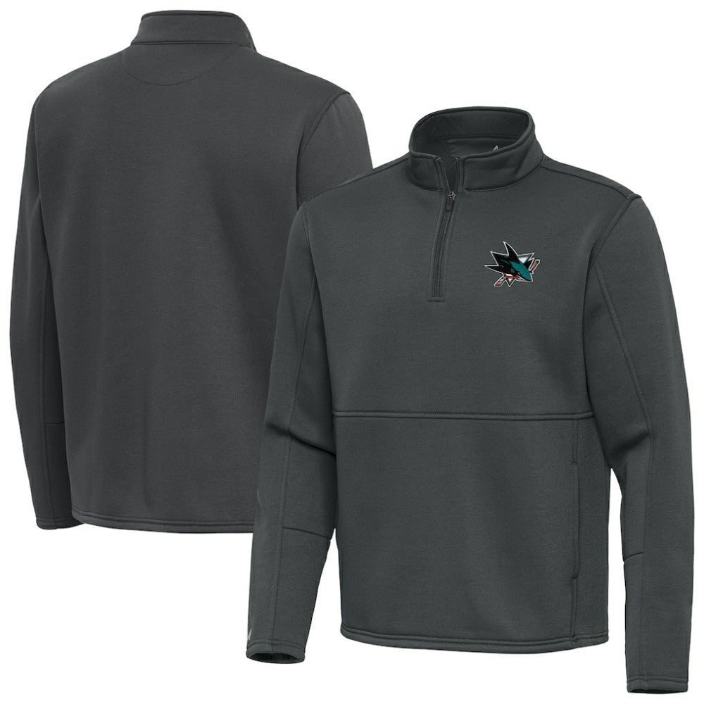 NHL Pewter San Jose Sharks Antigua Twist Quarter-Zip Pullover Jacket