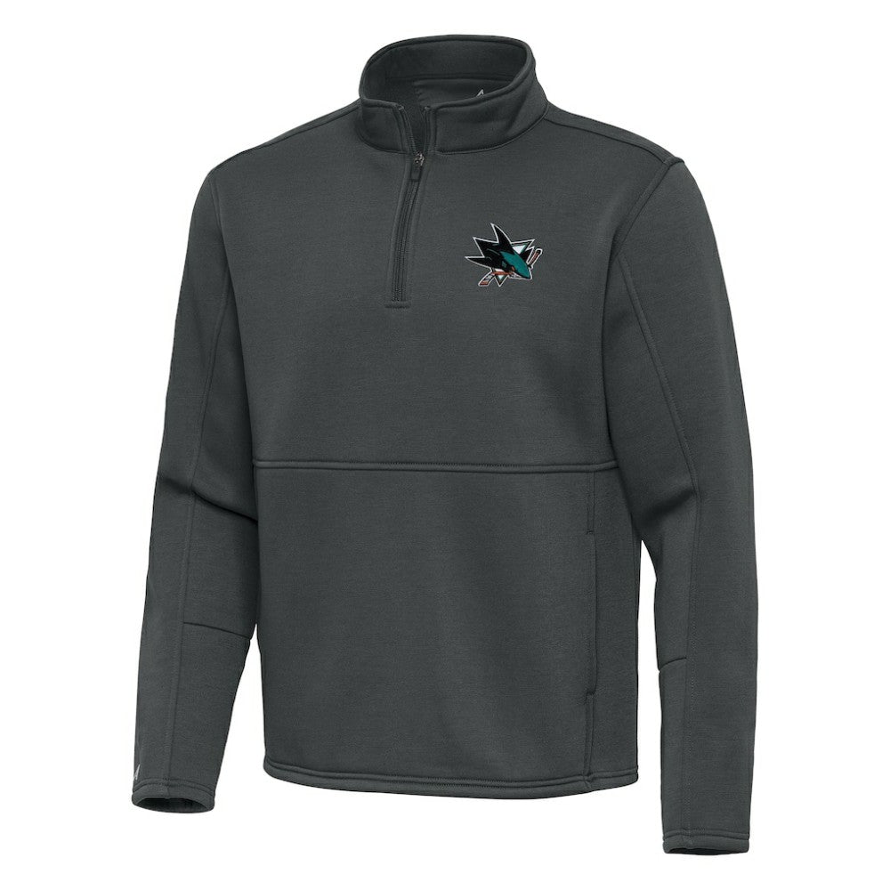 NHL Pewter San Jose Sharks Antigua Twist Quarter-Zip Pullover Jacket