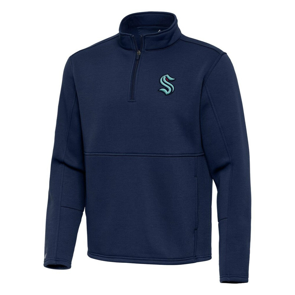 NHL Navy Seattle Kraken Antigua Twist Quarter-Zip Pullover Jacket