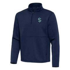 NHL Navy Seattle Kraken Antigua Twist Quarter-Zip Pullover Jacket