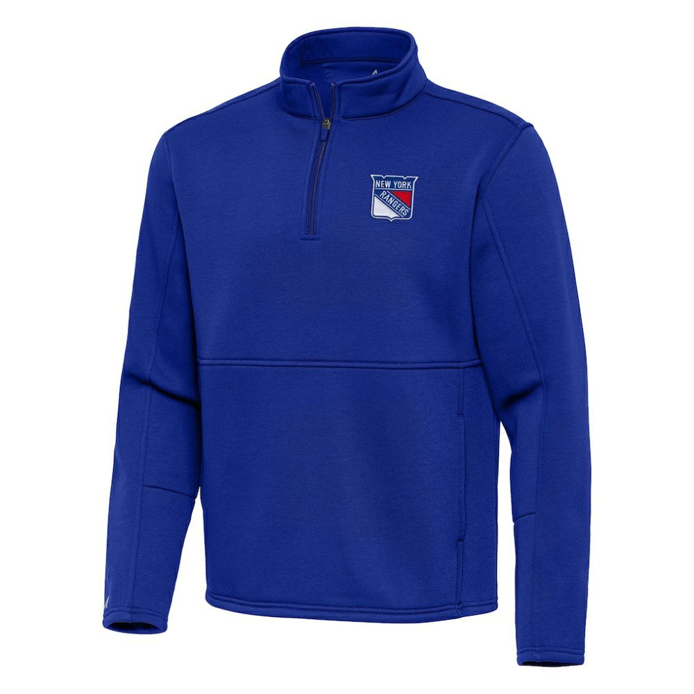 NHL Blue New York Rangers Antigua Twist Quarter-Zip Pullover Jacket