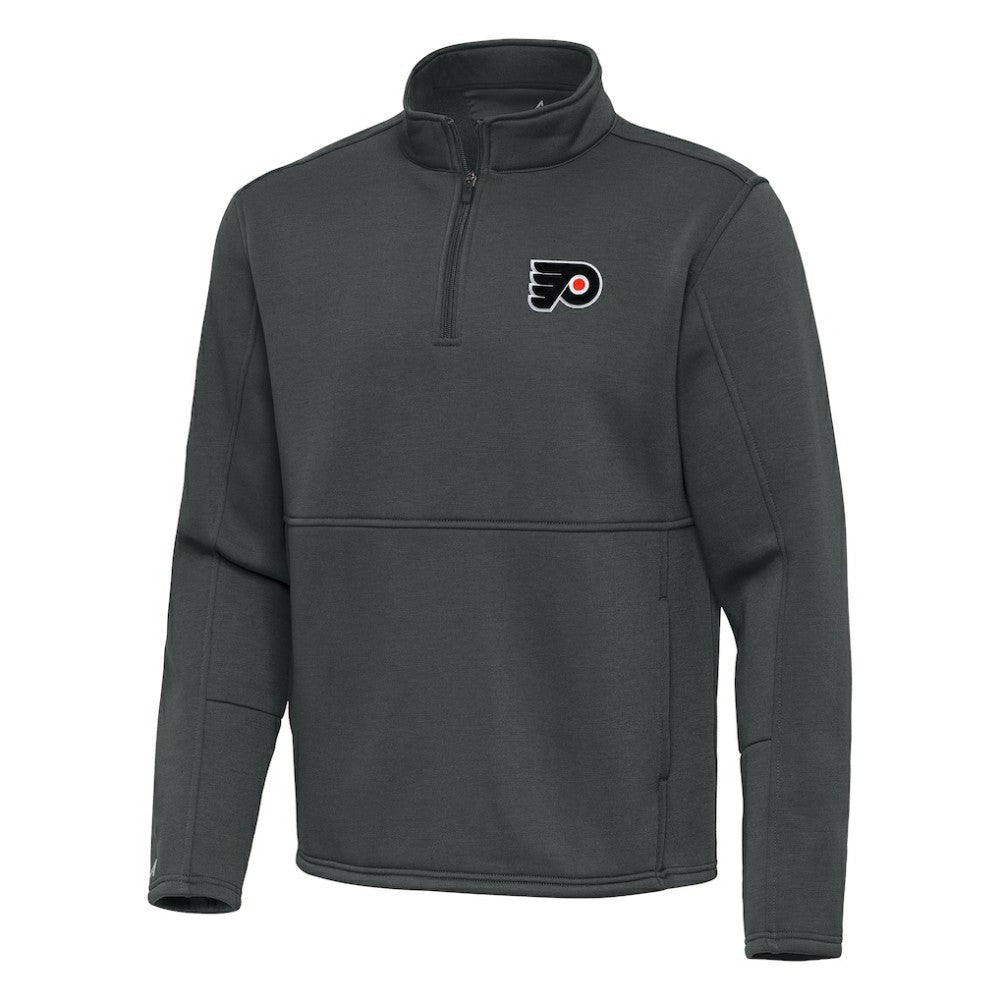 NHL Pewter Philadelphia Flyers Antigua Twist Quarter-Zip Pullover Jacket