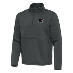 NHL Pewter Philadelphia Flyers Antigua Twist Quarter-Zip Pullover Jacket