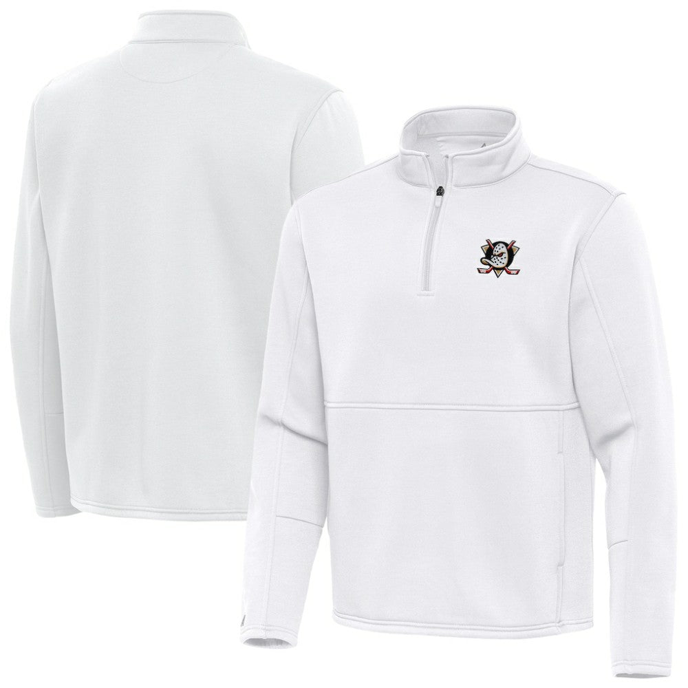 NHL White Anaheim Ducks Antigua Twist Quarter-Zip Pullover Jacket