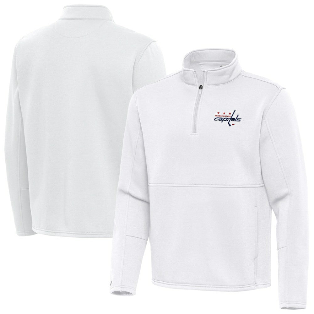 NHL White Washington Capitals Antigua Twist Quarter-Zip Pullover Jacket