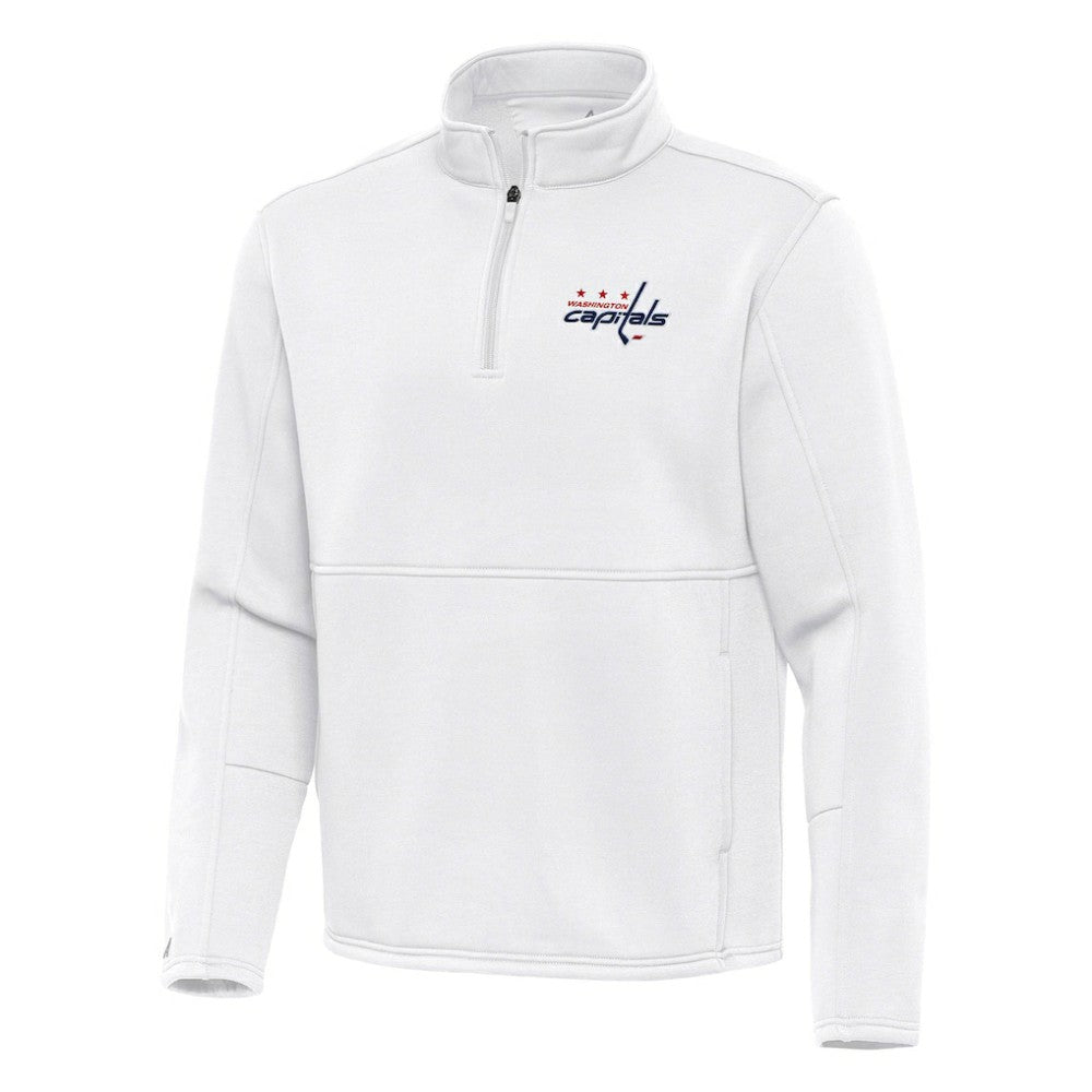 NHL White Washington Capitals Antigua Twist Quarter-Zip Pullover Jacket