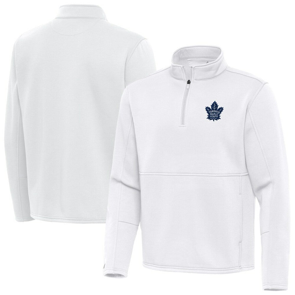 NHL White Toronto Maple Leafs Antigua Twist Quarter-Zip Pullover Jacket