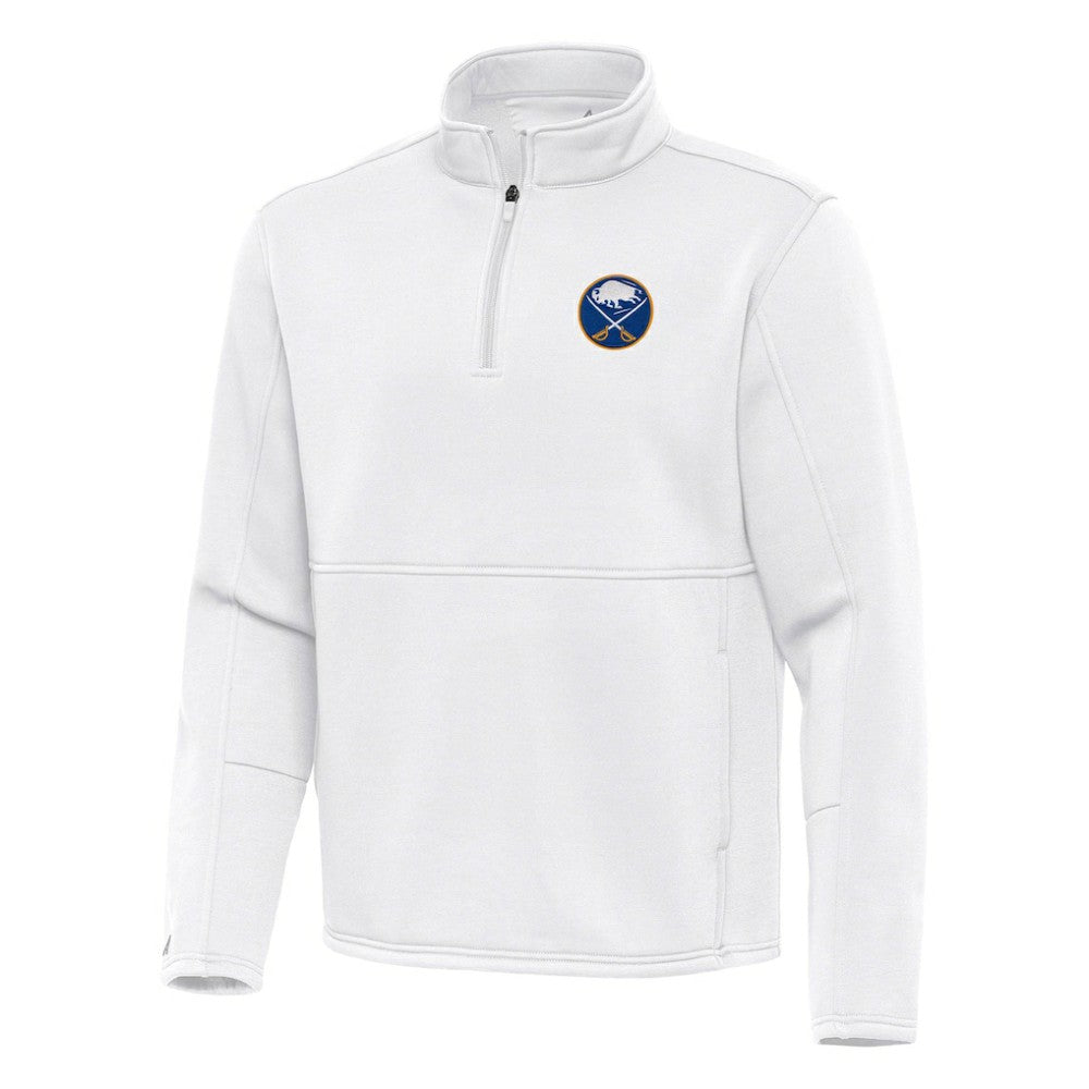 NHL White Buffalo Sabres Antigua Twist Quarter-Zip Pullover Jacket