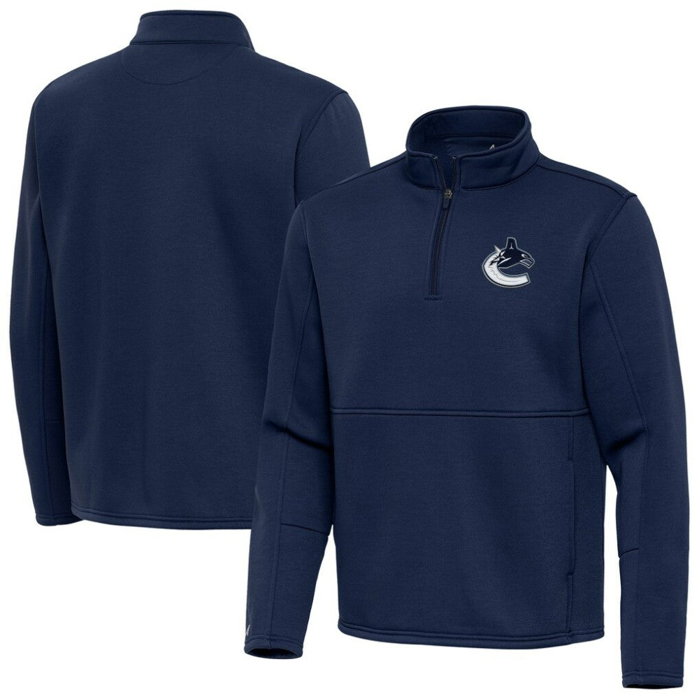 NHL Blue Vancouver Canucks Antigua Twist Quarter-Zip Pullover Jacket