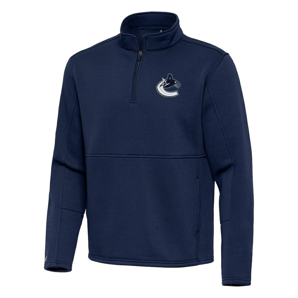 NHL Blue Vancouver Canucks Antigua Twist Quarter-Zip Pullover Jacket