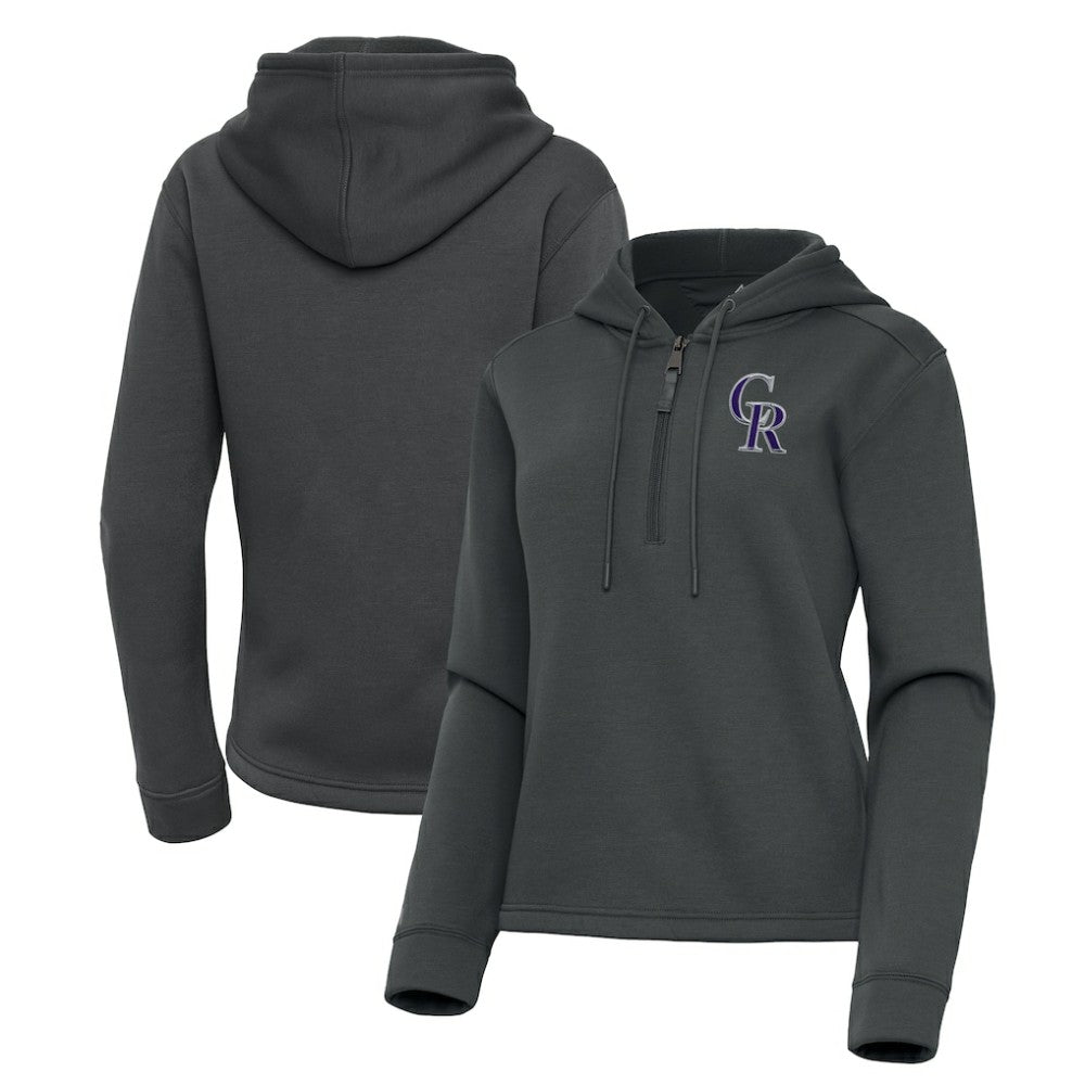 MLB Colorado Rockies Antigua Women's Contemporary Quarter-Zip Hoodie