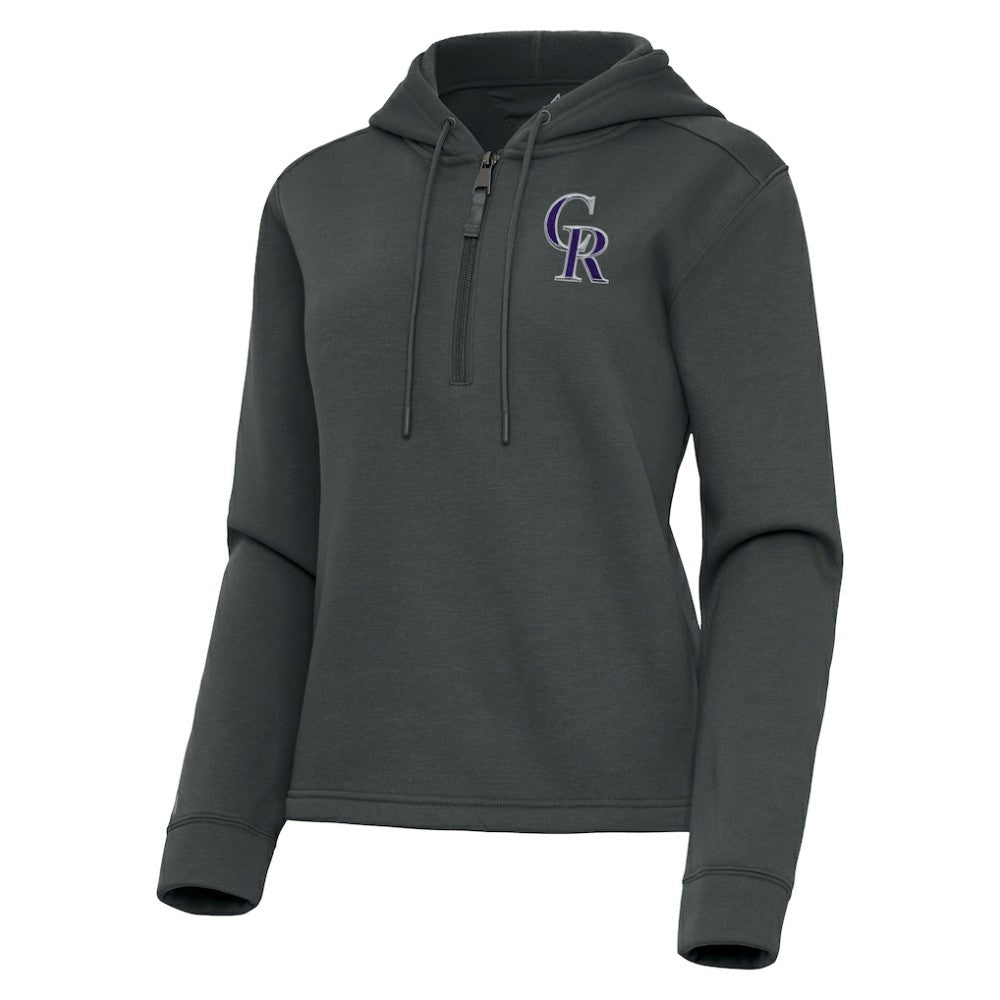 MLB Colorado Rockies Antigua Women's Contemporary Quarter-Zip Hoodie
