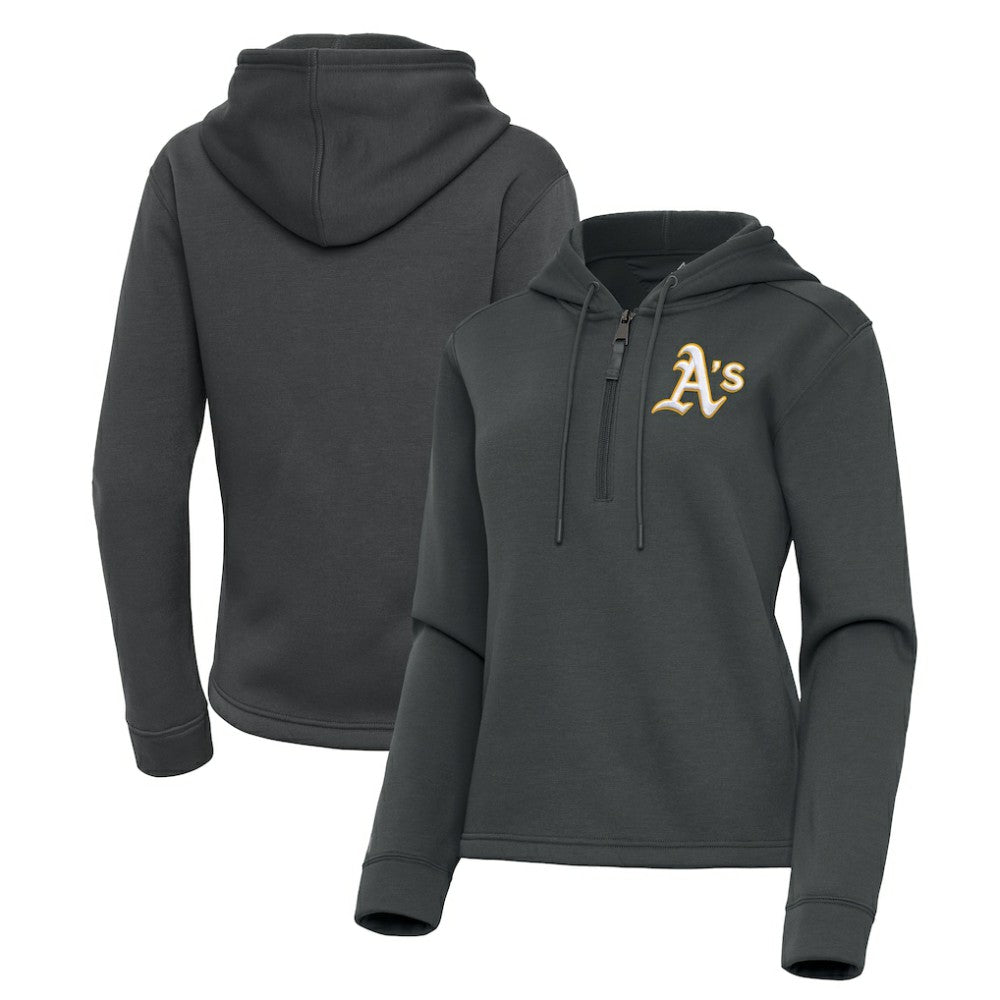 MLB Athletics Antigua Women's Contemporary Quarter-Zip Hoodie