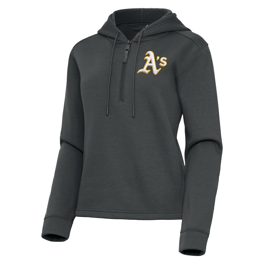 MLB Athletics Antigua Women's Contemporary Quarter-Zip Hoodie