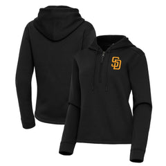 MLB San Diego Padres Antigua Women's Contemporary Quarter-Zip Hoodie